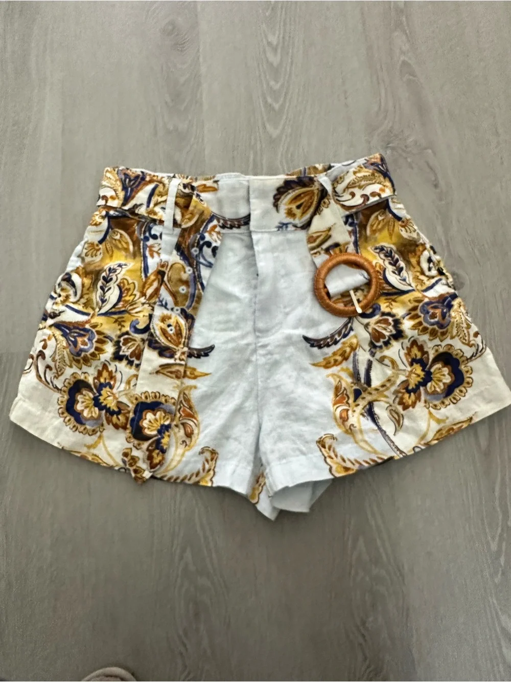 SOLD 💖NWOT JOIE High Waisted Floral Linen Shorts w/ Matching Belt - Picture 2 of 9